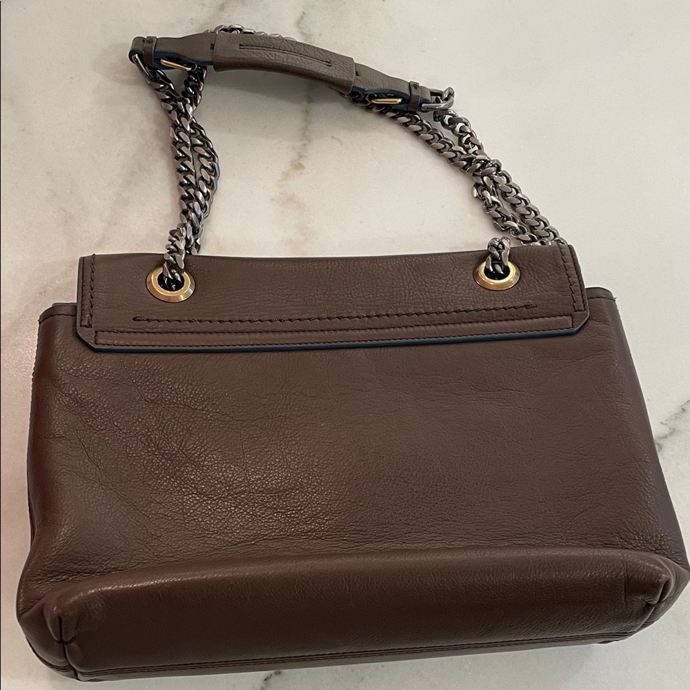 Lanvin Elegant Brown Leather Shoulder Bag - Picture 2 of 6